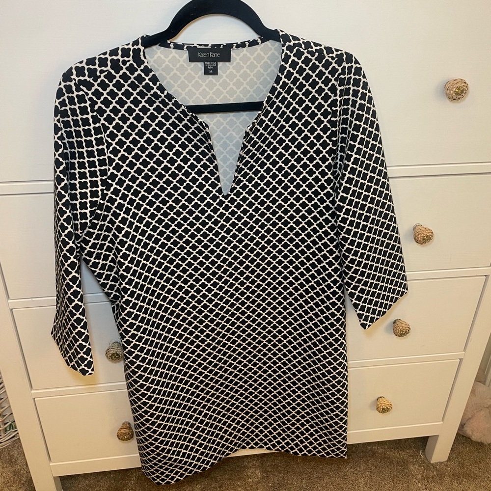 Karen Kane Black and White Shift Dress